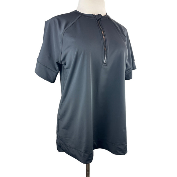 NWT Swim By Cacique Lane Bryant Rashguard Top Quarter Zip SS BLK Plus Size 18/20 - Picture 4 of 11